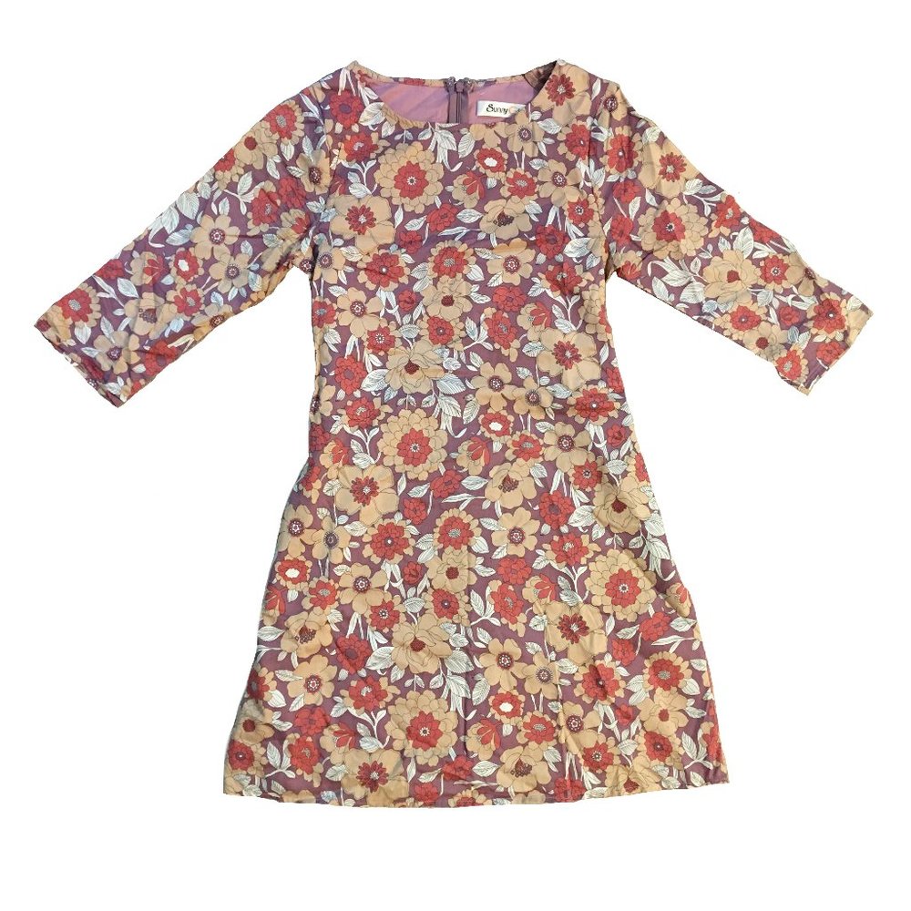 Y2K Does 60s Mod Floral Minidress Dress